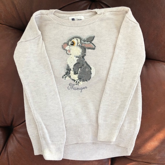 Disney Gap Thumper Sweater Sequins Small 6 7 - Picture 2 of 4
